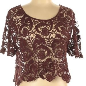 Maroon Lace Top